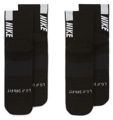 Chaussettes (x2) Nike Multiplier Noir Unisex