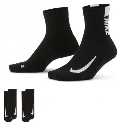 Chaussettes (x2) Nike Multiplier Noir Unisex