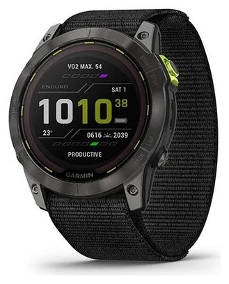 Reloj GPS Garmin Enduro 2 Titane Gris Carbono DLC con correa de nailon negra UltraFit