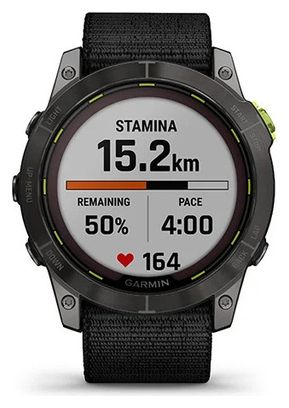 Reloj GPS Garmin Enduro 2 Titane Gris Carbono DLC con correa de nailon negra UltraFit