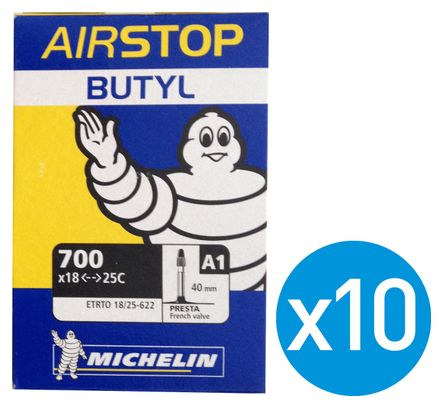 Michelin Pack de 10 Chambres à air 700 x 18/25 A1