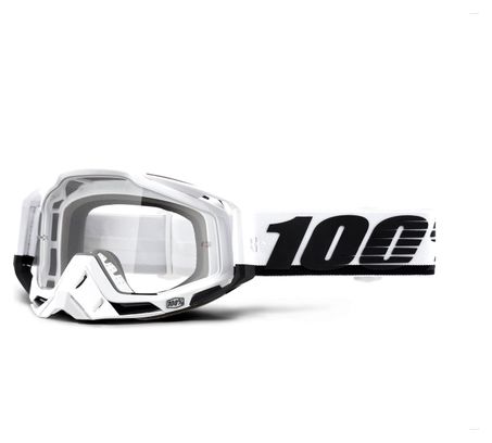 Maske 100% Racecraft Stuu Weiß / Transparenter Bildschirm