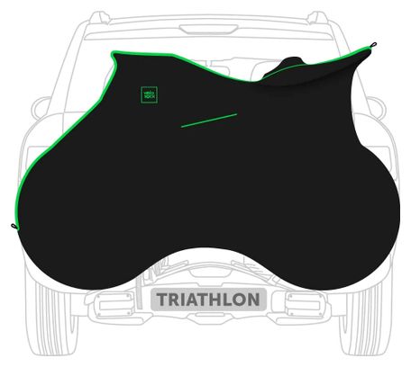 Housse de Protection Velosock Black E pour Vélo de Triathlon Durable + Déperlante Noir/Vert