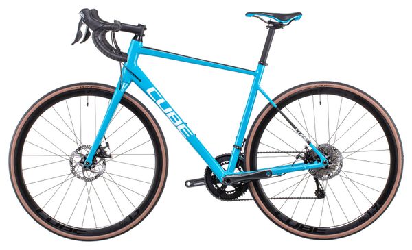 Bicicleta de carretera Cube Attain Race Shimano Tiagra 10S 700 mm Azul cielo 2022