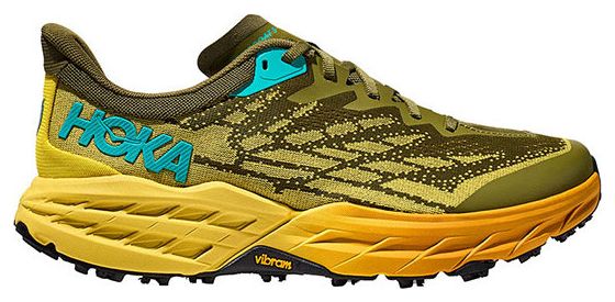 Hoka Speedgoat 5 Khaki Yellow Trail Running Shoes
