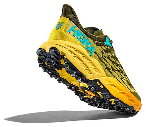 Hoka Speedgoat 5 Khaki Yellow Trail Running Shoes