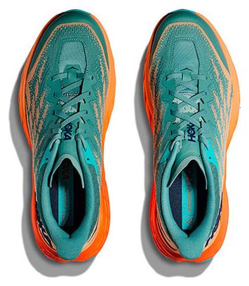 Hoka Speedgoat 5 Green Orange Trail Running Shoes