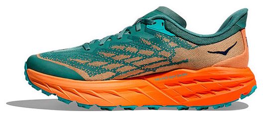 Hoka Speedgoat 5 Green Orange Trail Running Shoes
