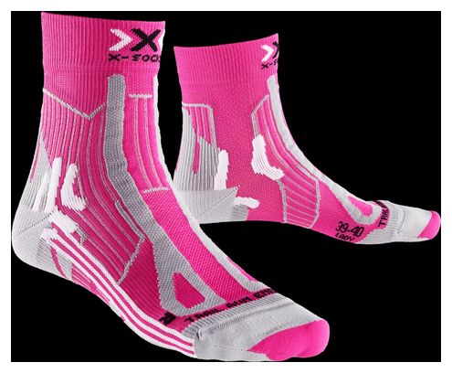 Chaussettes X-socks Trail Run Energy Rose / Gris