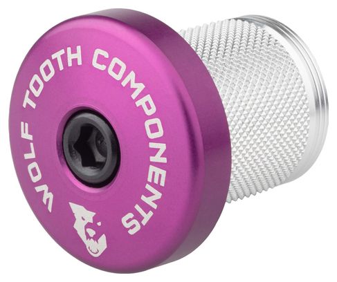 Wolf Tooth Compression Plug with Integrated Spacer Stem Cap 1 1/8'' Purple