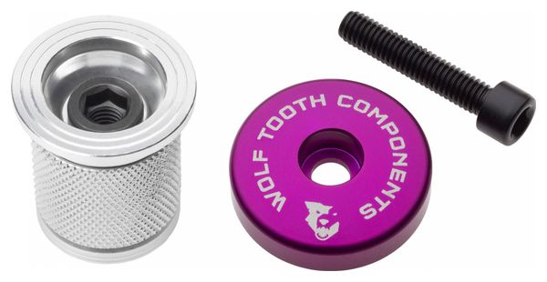 Wolf Tooth Compression Plug with Integrated Spacer Stem Cap 1 1/8'' Purple