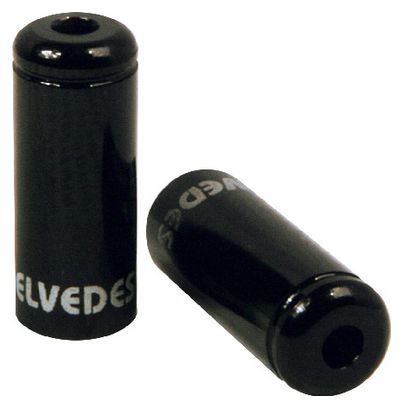 Elvedes Aluminum Brake Housing End Caps 5.0 mm 10 Pcs Black