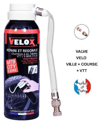 BOMBE ANTI-CREVAISON 125 ml Velox VALVE PRESTA / SCHRADER MTB / E-BIKE .