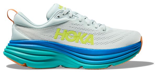 Chaussures de Running Hoka Bondi 8 Blanc Bleu Jaune