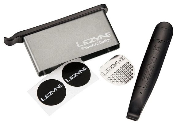 Lezyne Lever Kit 6x parches sin pegamento + palancas de neumáticos gris