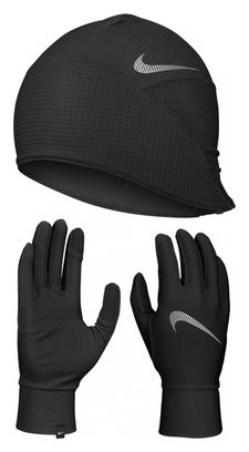 Nike Essential Running Gorro + guantes negros para hombre
