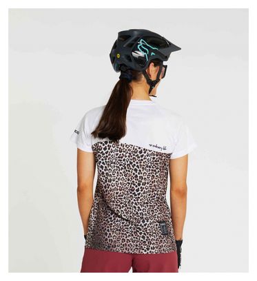 Dharco Women's Leopard Short Sleeve Jersey White/Brown