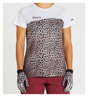 Maillot Manches Courtes Femme Dharco Leopard Blanc/Marron