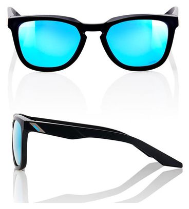 Ein Paar Brillen 100% Hudson Matte Black / HiPER Blue Multilayer Mirror
