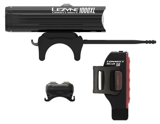 Lezyne Connect Drive Pro 1000XL / Strip Connect Pair Light Set Black