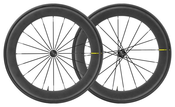 Pair of Mavic Ellipse Pro Carbon 65 UST Wheels | Yksion Pro UST