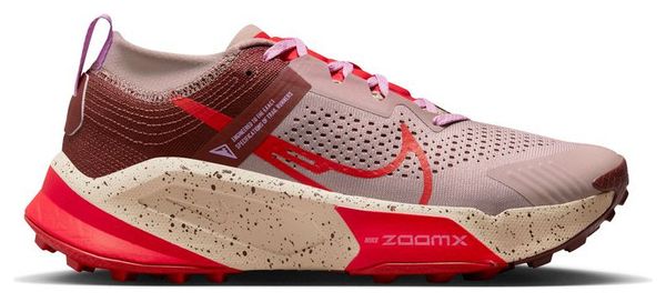 Chaussures de Trail Running Femme Nike ZoomX Zegama Trail Gris Marron Rouge