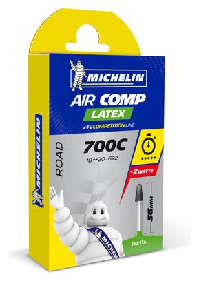 Tubo de bicicleta de carretera Michelin A1 AirComp Latex 700x18c - 700x20c Presta 36 mm