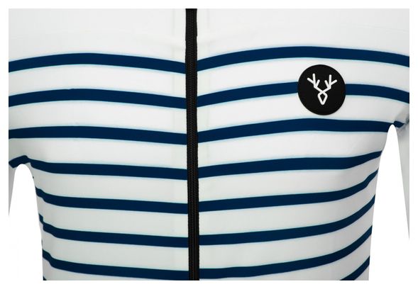 Maglia manica corta LeBram Ventoux Bianco Blu Vestibilità slim