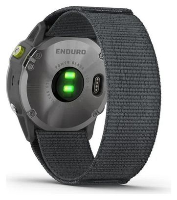 Montre GPS Garmin Enduro Acier Inoxydable avec Bracelet UltraFit en Nylon Gris
