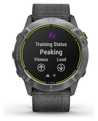 Montre GPS Garmin Enduro Acier Inoxydable avec Bracelet UltraFit en Nylon Gris