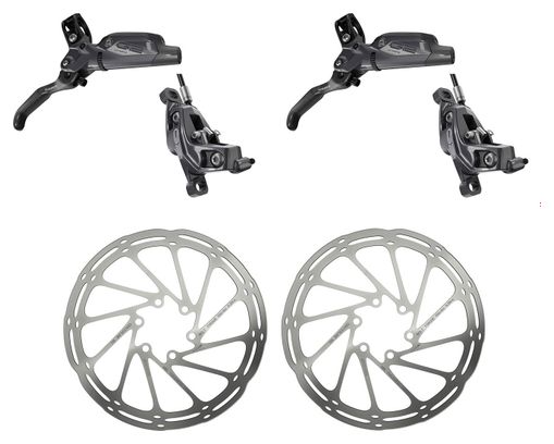 Pair of brakes Sram G2 Ultimate Carbon Gray With 2 Discs Sram Centerline Argent