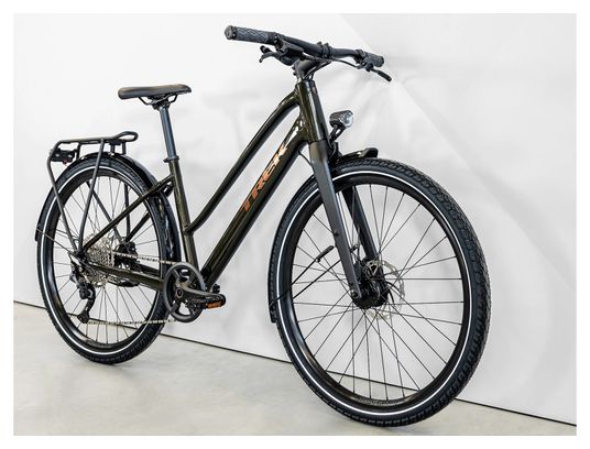 Vélo Fitness Trek Dual Sport 3 Equipped Stagger Shimano Deore 10V 650mm Vert Olive 5e Gén