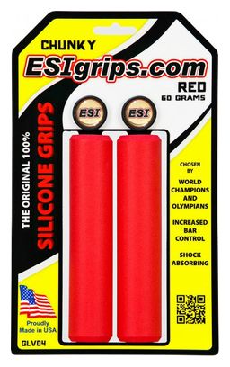 ESI Chunky 32mm Silicone Grips - Red