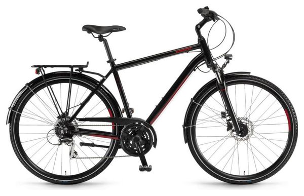 Winora Domingo 24 Disc Man City Bike Shimano Acera 3x8 S Black / Red 2020
