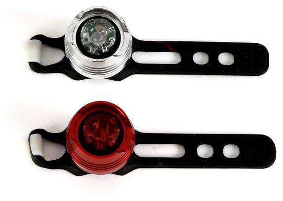 MSC BIKES Front & Rear Bicycle Security lights Silver Red