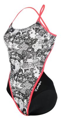 Michael Phelps Kokeshi Racing Back Women&#39;s One-Piece Swimsuit Gray / Pink