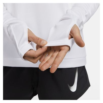 Langarm 1/2 Zip Nike Dri-FIT Swoosh Damen Oberteil Weiß
