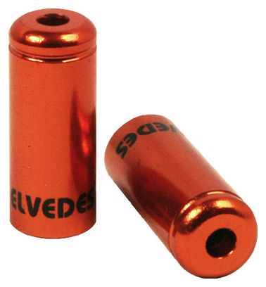 Tappi terminali per guaine freno Elvedes in alluminio 5,0 mm arancione x10