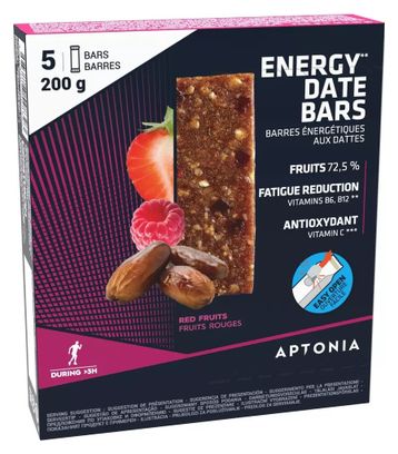 5 Barres énergétiques Aptonia Energy Dattes Fruits Rouges 40g