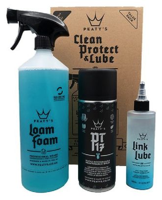 Kit de limpieza de Peaty: Link / Loam Foam / 1L Spray PT17 / Link Lube