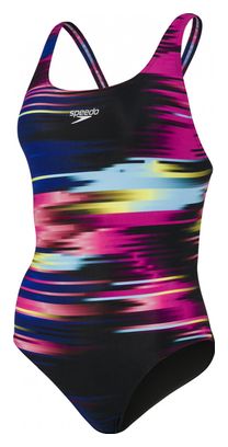 Speedo Placement Digital Powerback Woman One-piece Swimsuit Black Multi-color
