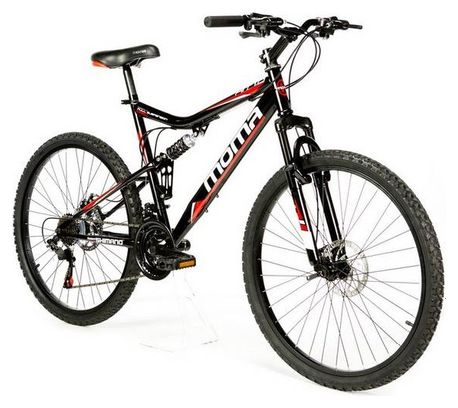 Moma Bikes Bicicleta Montaña SHIMANO HIT 26', 21V, Doble Freno Disco, Full Suspension 
