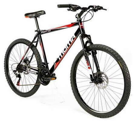 Moma Bikes Bicicleta Montaña SHIMANO FOX 26', Alu 21V, Doble Freno Disco, Susp. Delant 