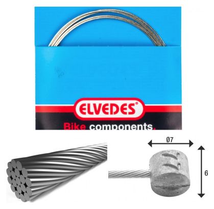 Elvedes Brake Cable 2 250mm 1x19 Stainless wire Ø1,5mm T-head Ø7x6mm