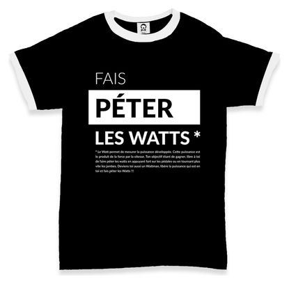 T-Shirt Pi:ik Fais Péter les Watts Noir et Blanc