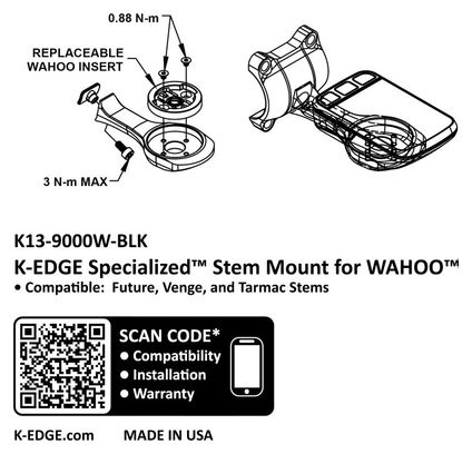 K-Edge Wahoo Remote Handlebar Mount for Specialized SL7 Stem