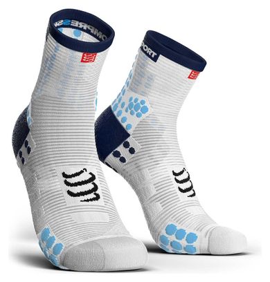 Compressport ProRacing V3.0 Run Smart Socks Taglio alto bianco / blu