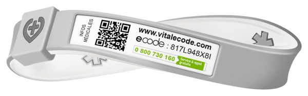 Identificación Pulsera Vital eCode Vital Sport Gris Blanco