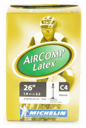 Cámara de aire Michelin C4 AirComp Latex 26x1.90 - 26x2.20 Presta