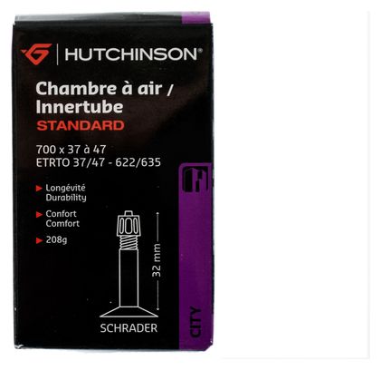 HUTCHINSON Chambre à Air STANDARD 700 x 37 - 47mm Schrader